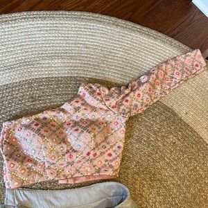 One shoulder lehenga